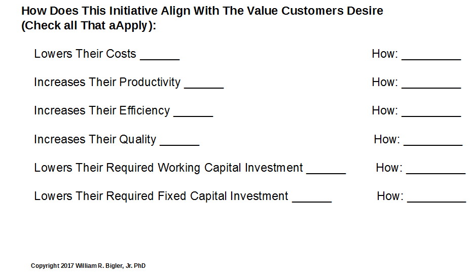 Example Elements of Customer Value