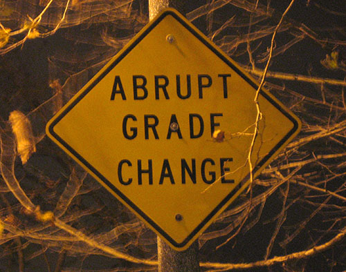 abrupt grade change sign